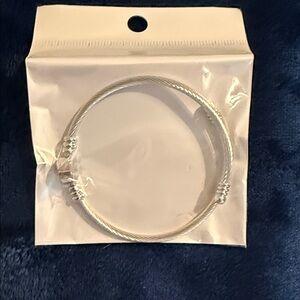 Silver Twisted Cable Bangle Bracelet